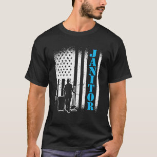 Janitor USA flagga Janitor-Handyman Manager T Shirt