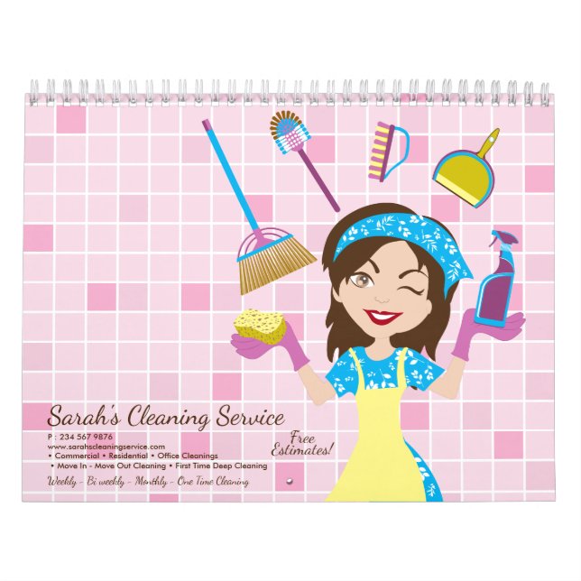 Janitorial Dam House Städning Seasons Kalender (Omslag)
