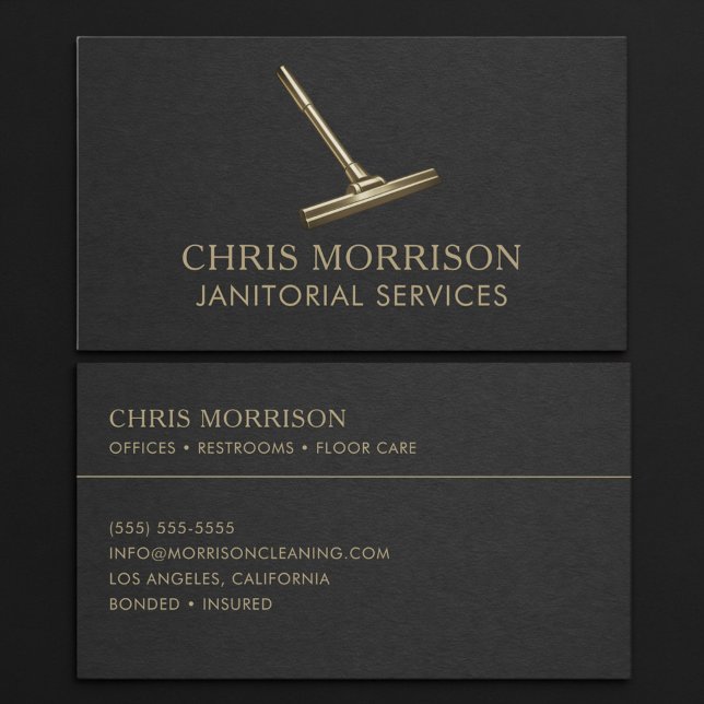 Janitorial Services Professional Visitkort (Skapare uppladdad)