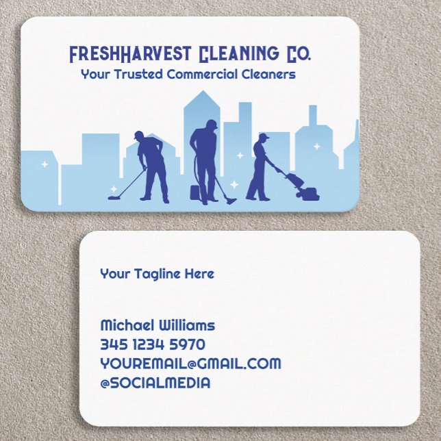 Janitorial Städning Affärskort Visitkort (Janitorial Cleaning Business Cards)