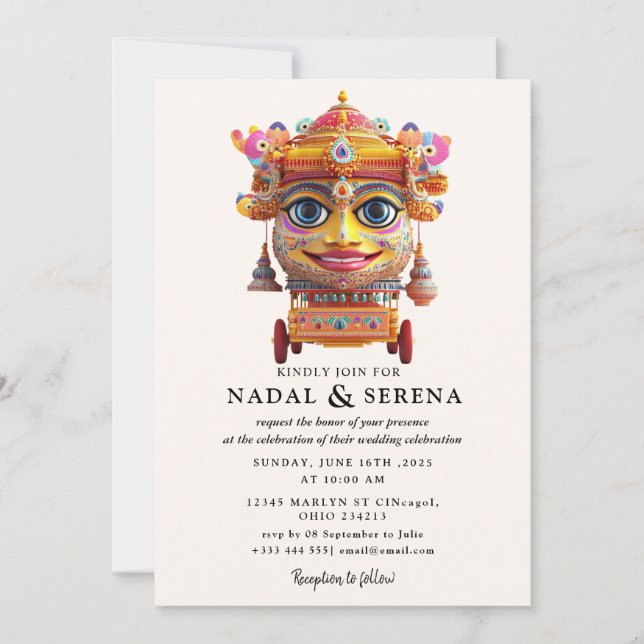 janmashtami Bröllop Inbjudningar (Framsida)