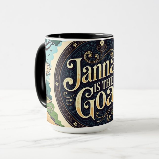 Jannah is the Goal to Paradise | Vibrant Islam Mug Mugg (Framsida vänster)