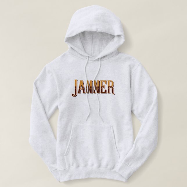 Janner Devon Dialect Slang Hooded Top Tee Shirt (Design framsida)