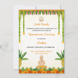 Janoi Ceremony-inbjudan, Upanayanam-kort Inbjudningar