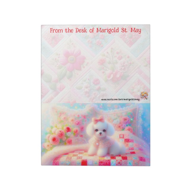 Jan's Poodle Notepad Anteckningsblock (Roterad)