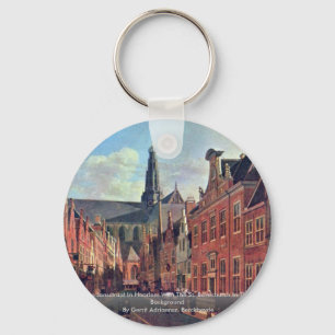 Jansstraaten i Haarlem med St.en Bavochurch Nyckelring