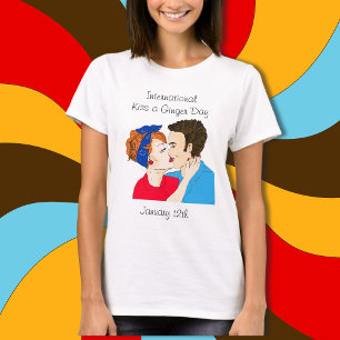 Januari 12:e är Internationell Kiss som Ginger Day T Shirt