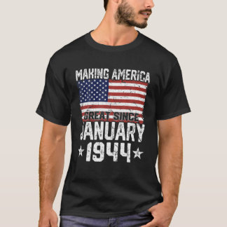 Januari 1944 Amerikanska Flagga 78:e födelsedagsgå T Shirt