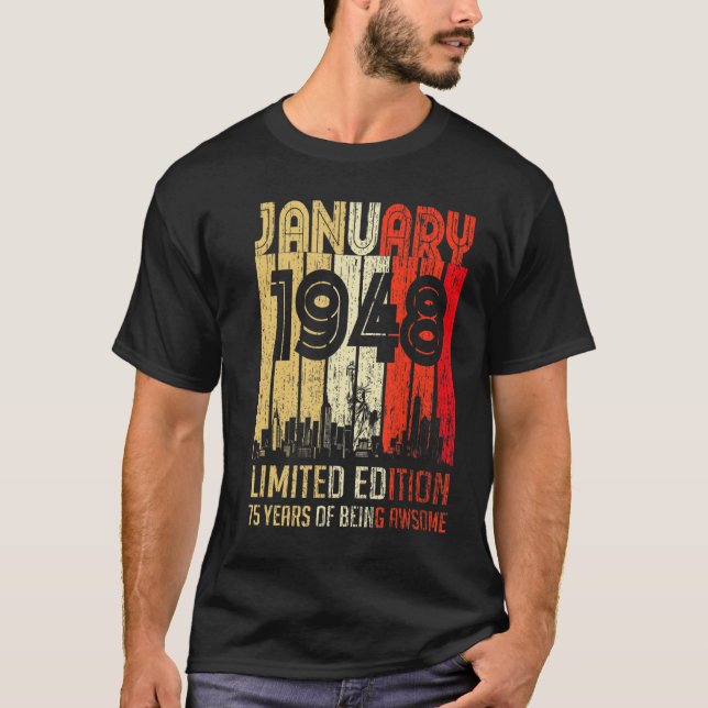 Januari 1948 75 års ålder som Fantastisk T Shirt (Framsida)