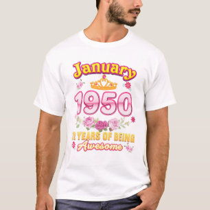Januari 1950 75 års ålder som Fantastisk T Shirt