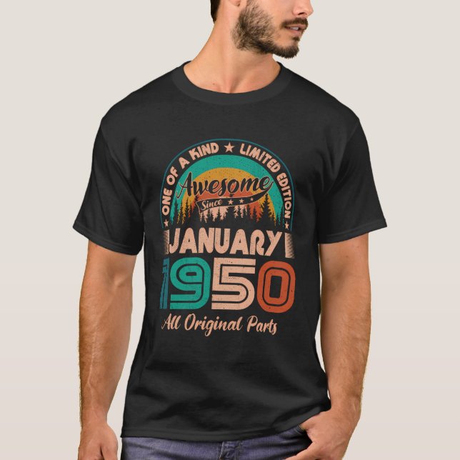 Januari 1950 Födelsedag Fantastisk sedan januari 1 T Shirt (Framsida)