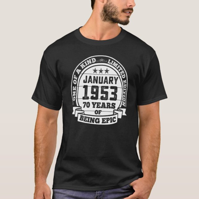 Januari 1953 70:e födelsedagen 70 år efter episode t shirt (Framsida)