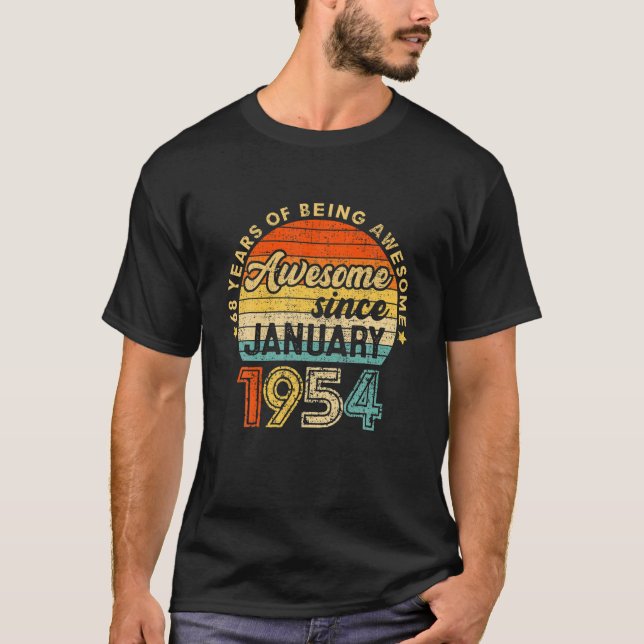 Januari 1954 68:e födelsedagen: 68 år t shirt (Framsida)