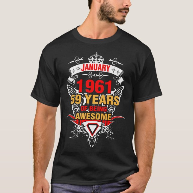 Januari 1961 59 års Vara Fantastisk T Shirt (Framsida)