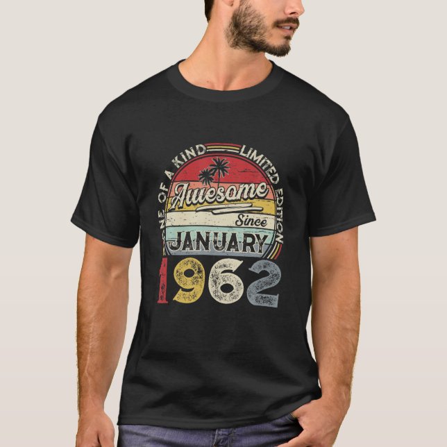 Januari 1962 Begränsad Edition Outfit Retro 60th B T Shirt (Framsida)