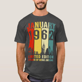 Januari 1962 Begränsad utgåva 60 år av Awe T Shirt