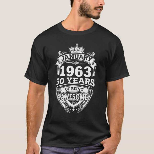 Januari 1963 60 år av Fantastisk 60 år T Shirt (Framsida)