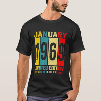Januari 1969 Begränsad utgåva 53 år av Awe T Shirt