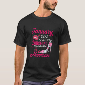 Januari 1975 47 år av solsken 47:e födseln t shirt