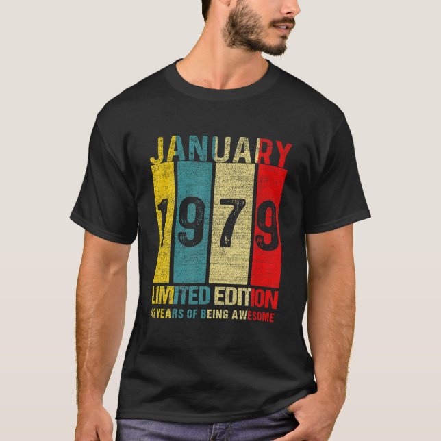Januari 1979 Begränsad utgåva 43 år av Awe T Shirt (Framsida)