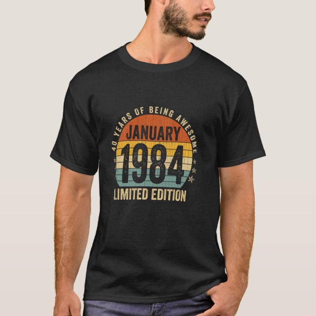 Januari 1984 Begränsad utgåva 40 födelsedagsgåvor  T Shirt (Framsida)