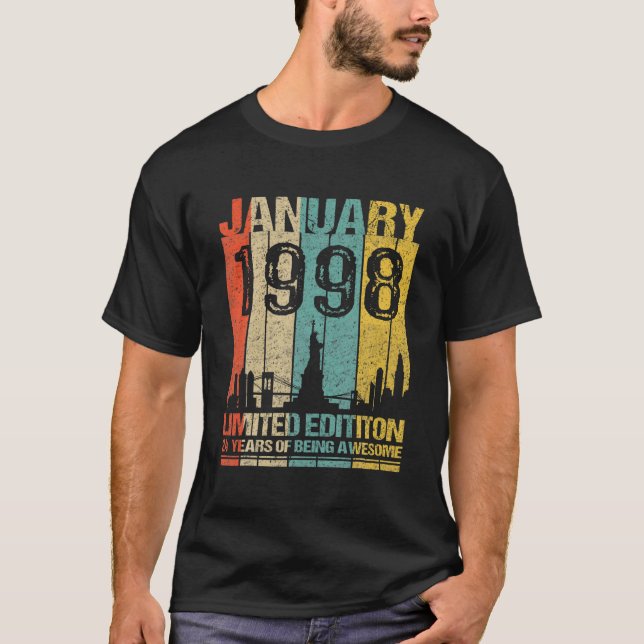Januari 1998 Begränsad utgåva 24 år av Awe T Shirt (Framsida)