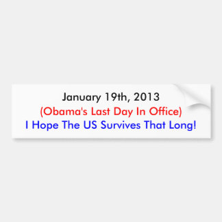 Januari 19th, 2013, Obamas sist dag Bildekal