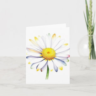 Januari 1 Daisy Dag A - Vattenfärger och penna Kort