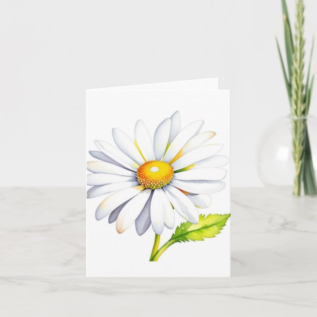 Januari 1 Daisy Dag B - Vattenfärger och penna Kort (Framsida)