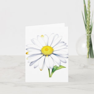Januari 1 Daisy Dag C - Vattenfärger och penna Kort