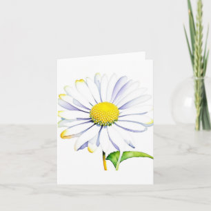 Januari 1 Daisy Dag D - Vattenfärger och penna Kort