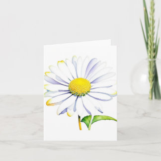 Januari 1 Daisy Dag D - Vattenfärger och penna Kort