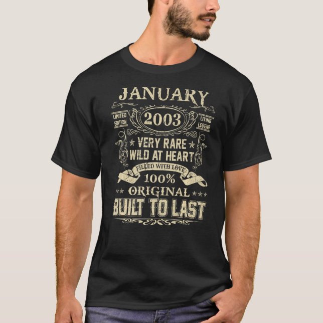 Januari 2003 Shirt 20 år gammal 20:e födelsedagspr T (Framsida)