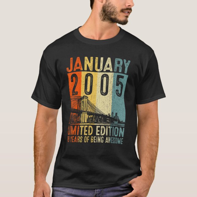 Januari 2005 18 år av Fantastisk Retro 18 år T Shirt (Framsida)