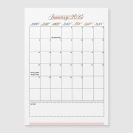 Januari 2025 Magnetisk kalender