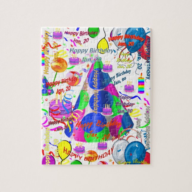 Januari, 20 Birthday Jigszle Puzzle Pussel (Vertikal)