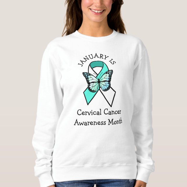 Januari är cervix Cancer Awareness Month T Shirt (Framsida)