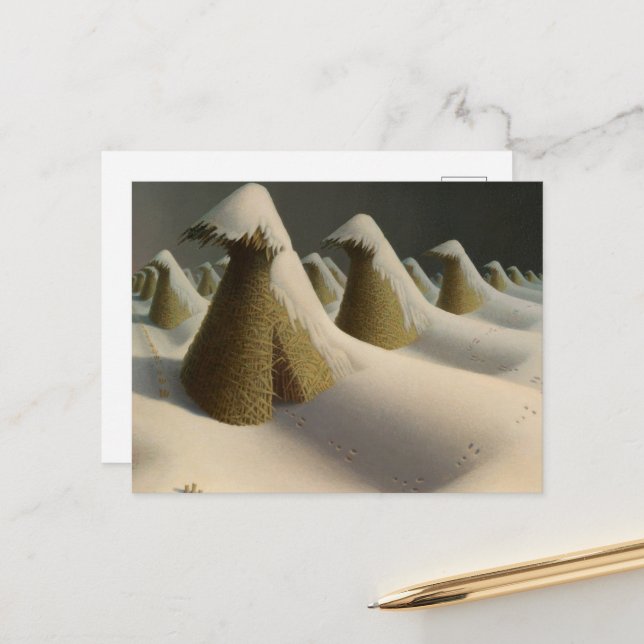 Januari av Grant Wood Vykort (Fram/Back In Situ)