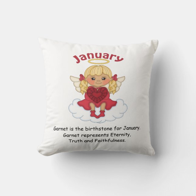 januari Birthstone Angel Blonde Kudde (Framsida)