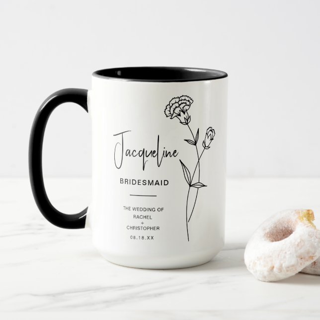 Januari Bridesmaid | Carnation Birth Flower Mugg (Med munk)