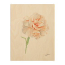 Januari Carships Bird Month Flower Wood Art