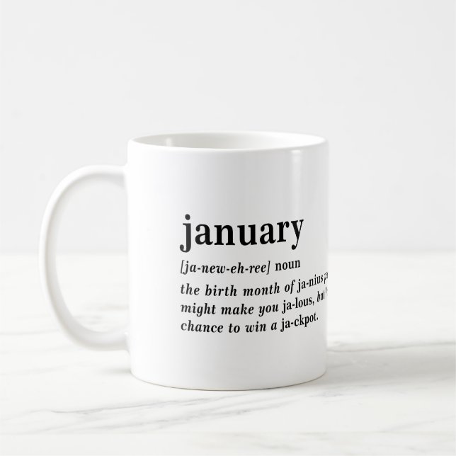 Januari Definition Födelsedag Kaffemugg (Vänster)