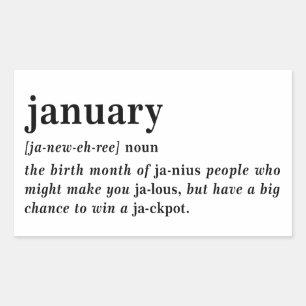 Januari Definition Födelsedag Rektangulärt Klistermärke