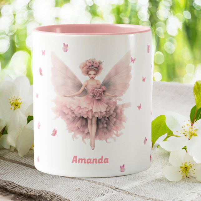 Januari Fairy Birth Monde Flower Två-Tonad Mugg (Skapare uppladdad)
