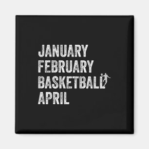 Januari februari Basketball April Roligt Basketbal Magnet