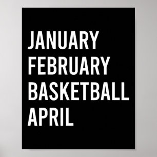 Januari februari Basketball April Roligt Basketbal Poster