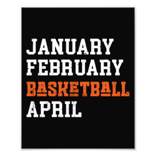 Januari februari Basketboll april Fototryck