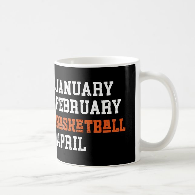 Januari februari Basketboll april Kaffemugg (Höger)