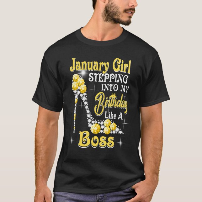 Januari flicka som en Chef i min födelsedag T Shirt (Framsida)