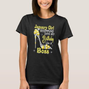 Januari flicka som en Chef i min födelsedag T Shirt